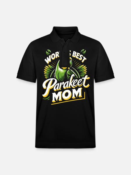 Parakeet, Budgerigar, Bird, Animal - Stanley/Stella Unisex Organic Polo Shirt PREPSTER - black
