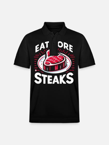 Steak Meat Grilling - Stanley/Stella Unisex Organic Polo Shirt PREPSTER - black