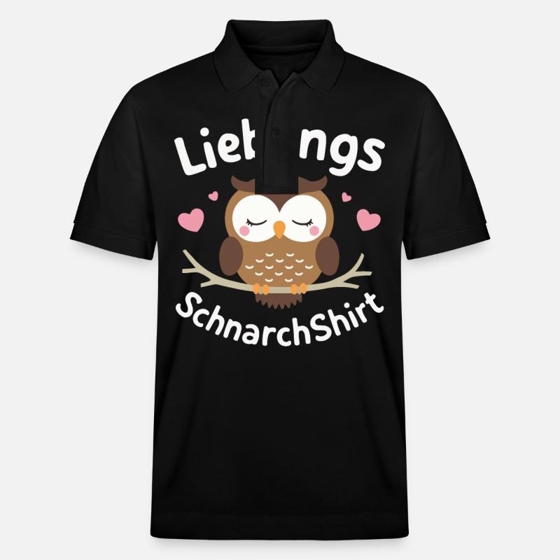 Nachteule Eule Eulen Vogel - Stanley/Stella Unisex Bio-Poloshirt PREPSTER - Schwarz