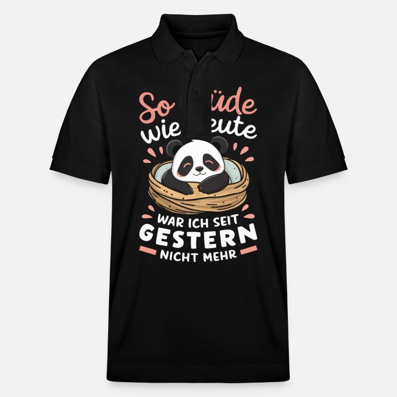Panda Panda Ours Pandas - Polo PREPSTER bio Stanley/Stella Unisexe - noir