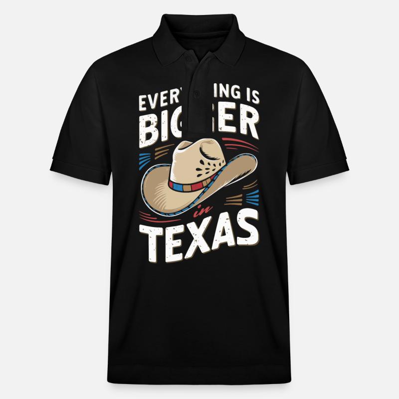 Texas State Texans Texas - Stanley/Stella Unisex Organic Polo Shirt PREPSTER - black