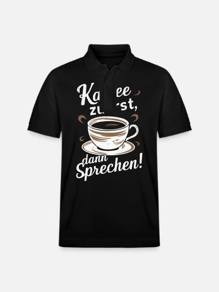 Kaffee Coffee Kaffeetrinker Kaffeeliebhaber - Stanley/Stella Unisex Bio-Poloshirt PREPSTER - Schwarz