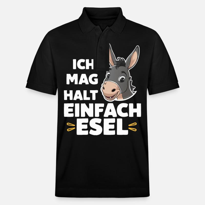 Esel Eselchen Maultier Muli - Stanley/Stella Unisex Bio-Poloshirt PREPSTER - Schwarz