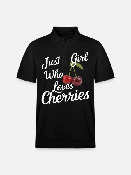 Cherries Cherries Fruits Food - Stanley/Stella Unisex Organic Polo Shirt PREPSTER - black