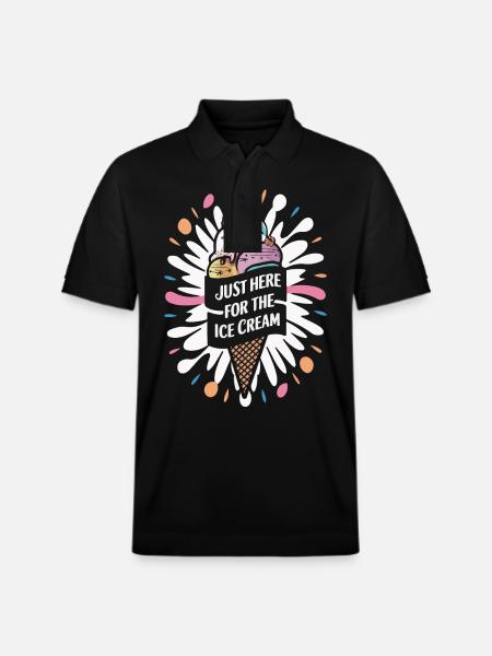 Eiscreme Süßigkeiten Eismilch - Stanley/Stella Unisex Organic Polo Shirt PREPSTER - black