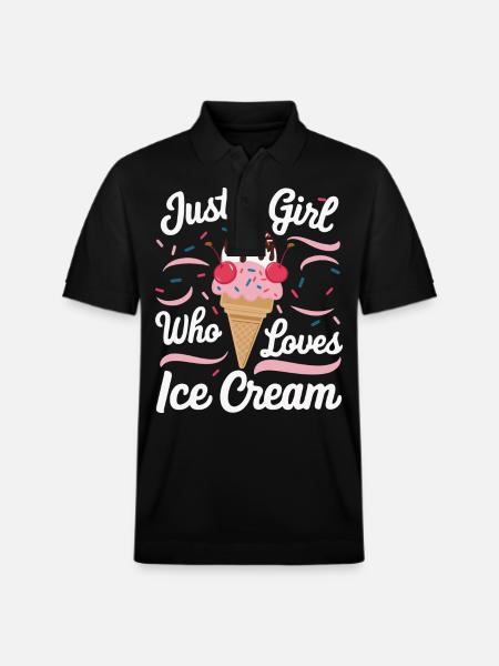 Eiscreme Süßigkeiten Eismilch - Stanley/Stella Unisex Organic Polo Shirt PREPSTER - black