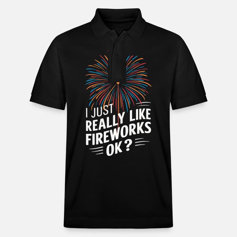 Pyrotechnics Fireworks Pyrotechnics - Stanley/Stella Unisex Organic Polo Shirt PREPSTER - black
