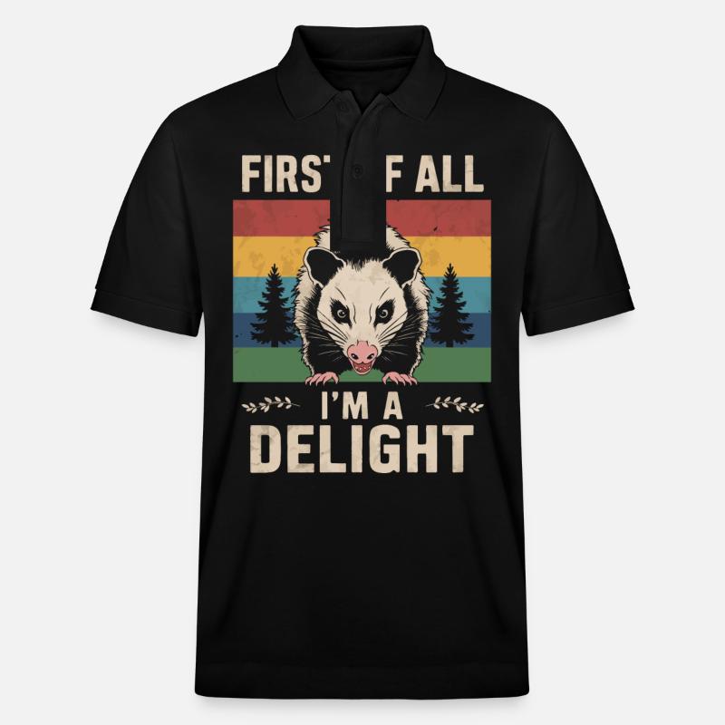 Opossum Possum Tier - Stanley/Stella Unisex Bio-Poloshirt PREPSTER - Schwarz