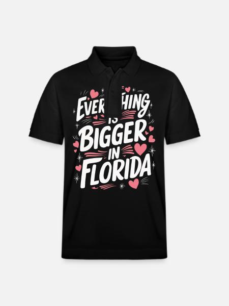 Florida USA America Seed - Stanley/Stella Unisex Organic Polo Shirt PREPSTER - black
