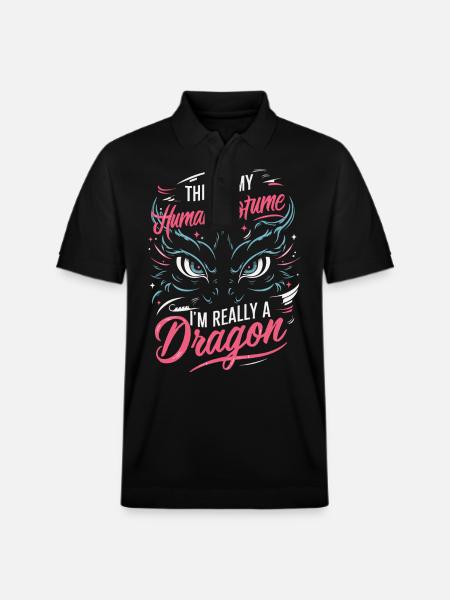 Dragon Mystic Dragon Fantasy - Stanley/Stella Unisex Organic Polo Shirt PREPSTER - black