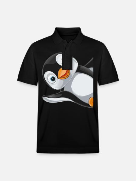 Penguin Penguins Animal - Stanley/Stella Unisex Organic Polo Shirt PREPSTER - black