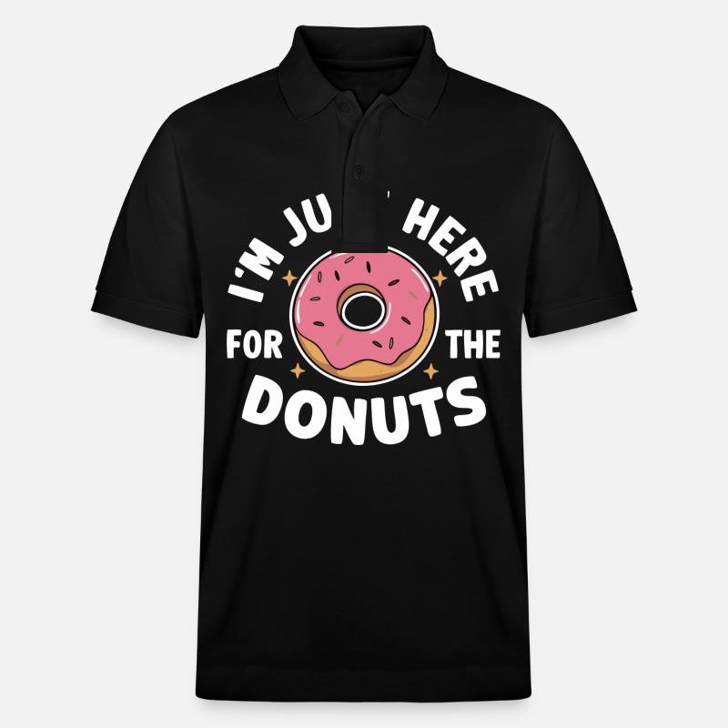 Donut Donuts Candy Bagel - Stanley/Stella Unisex Organic Polo Shirt PREPSTER - black