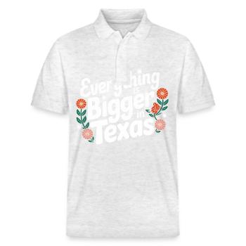 Texas State Texaner Texas - Stanley/Stella Unisex Bio-Poloshirt PREPSTER - Weiß meliert - Vorne - Roxy (174cm) & Andy (188cm)