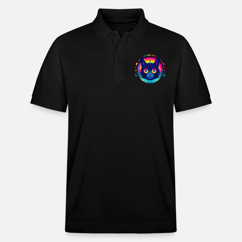 Flat Icon Cat Rainbow - Stanley/Stella Unisex Bio-Poloshirt PREPSTER - Schwarz