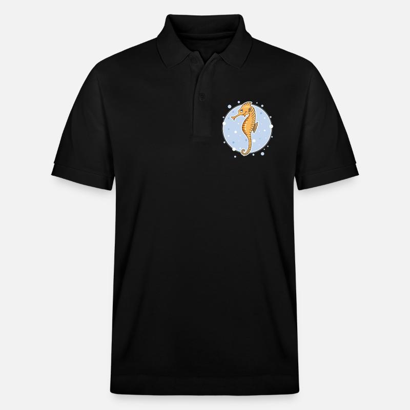 Seepferdchen - Stanley/Stella Unisex Bio-Poloshirt PREPSTER - Schwarz