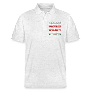 Christmas - Stanley/Stella Unisex Organic Polo Shirt PREPSTER - heather white - Front - Roxy (174cm) & Andy (188cm)