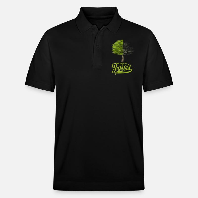 Save the forest - Stanley/Stella Unisex Bio-Poloshirt PREPSTER - Schwarz