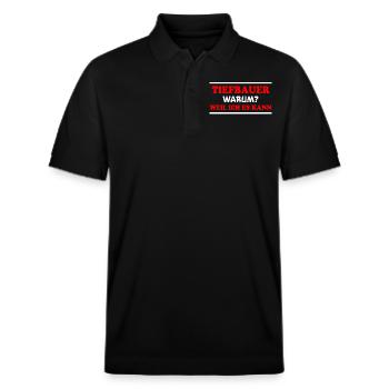 Tiefbauer Spruch Beruf Lustiges Tiefbauer Geschenk - Stanley/Stella Unisex Bio-Poloshirt PREPSTER - Schwarz - Vorne - Roxy (174cm) & Andy (188cm)