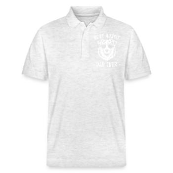 Berger australien papa drôle Aussie cadeau - Polo PREPSTER bio Stanley/Stella Unisexe - blanc chiné - Devant - Roxy (174cm) & Andy (188cm)