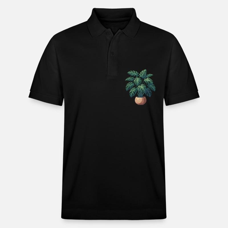 Wunderschöne Monstera Pflanze - Stanley/Stella Unisex Bio-Poloshirt PREPSTER - Schwarz
