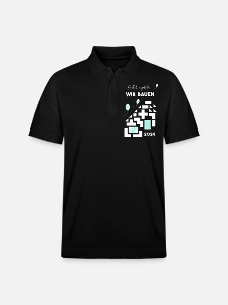 we build houses - Stanley/Stella Unisex Organic Polo Shirt PREPSTER - black