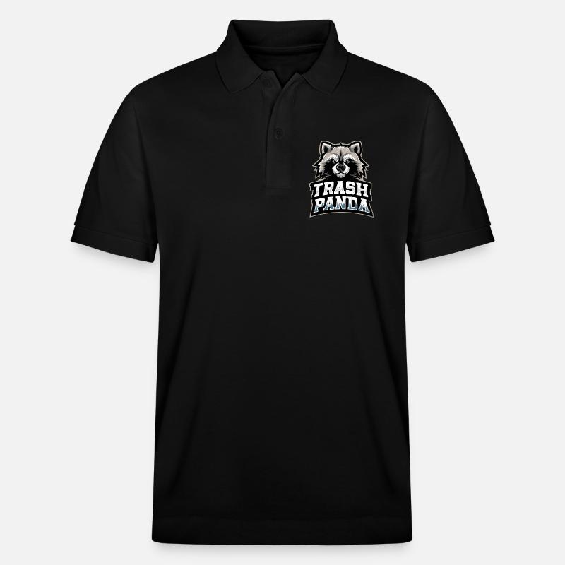 Trash Panda Waschbär Emblem - Stanley/Stella Unisex Bio-Poloshirt PREPSTER - Schwarz