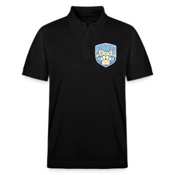 Hundevater Schild Motiv - Stanley/Stella Unisex Bio-Poloshirt PREPSTER - Schwarz - Vorne - Roxy (174cm) & Andy (188cm)