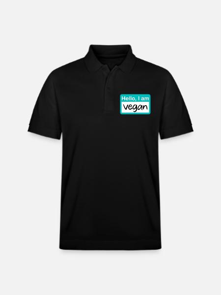 Bonjour, je suis vegan - turquoise - Polo PREPSTER bio Stanley/Stella Unisexe - noir