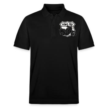 Chopper // Custom // Motorcycle - Stanley/Stella Unisex Organic Polo Shirt PREPSTER - black - Front - Roxy (174cm) & Andy (188cm)