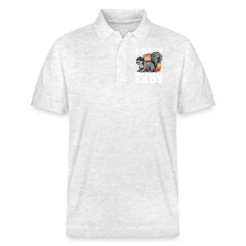 Crazy Squirrel Lady Squirrel Fuchshörnchen - Stanley/Stella Unisex Bio-Poloshirt PREPSTER - Weiß meliert - Vorne - Roxy (174cm) & Andy (188cm)