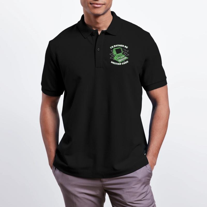 I'd Rather Be Writing Code Developer Coder Stanley/Stella Unisex Bio-Poloshirt PREPSTER