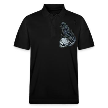 Coq en colère - Polo PREPSTER bio Stanley/Stella Unisexe - noir - Devant - Roxy (174cm) & Andy (188cm)