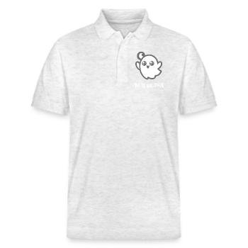 Déguisement de fantôme d’Halloween BOO-TIFUL Diction drôle - Polo PREPSTER bio Stanley/Stella Unisexe - blanc chiné - Devant - Roxy (174cm) & Andy (188cm)