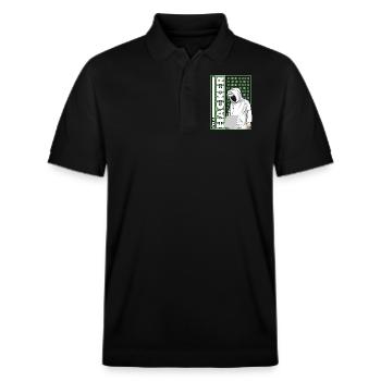 Je suis un hacker Ingénierie sociale Phishing Sniffer - Polo PREPSTER bio Stanley/Stella Unisexe - noir - Devant - Roxy (174cm) & Andy (188cm)