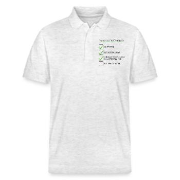 To Do Liste für heute - Stanley/Stella Unisex Bio-Poloshirt PREPSTER - Weiß meliert - Vorne - Roxy (174cm) & Andy (188cm)