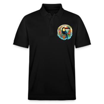 Toucan avec capteur de rêves - Polo PREPSTER bio Stanley/Stella Unisexe - noir - Devant - Roxy (174cm) & Andy (188cm)