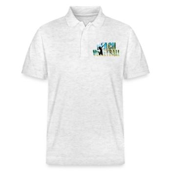 Beachvolleyball - Stanley/Stella Unisex Bio-Poloshirt PREPSTER - Weiß meliert - Vorne - Roxy (174cm) & Andy (188cm)