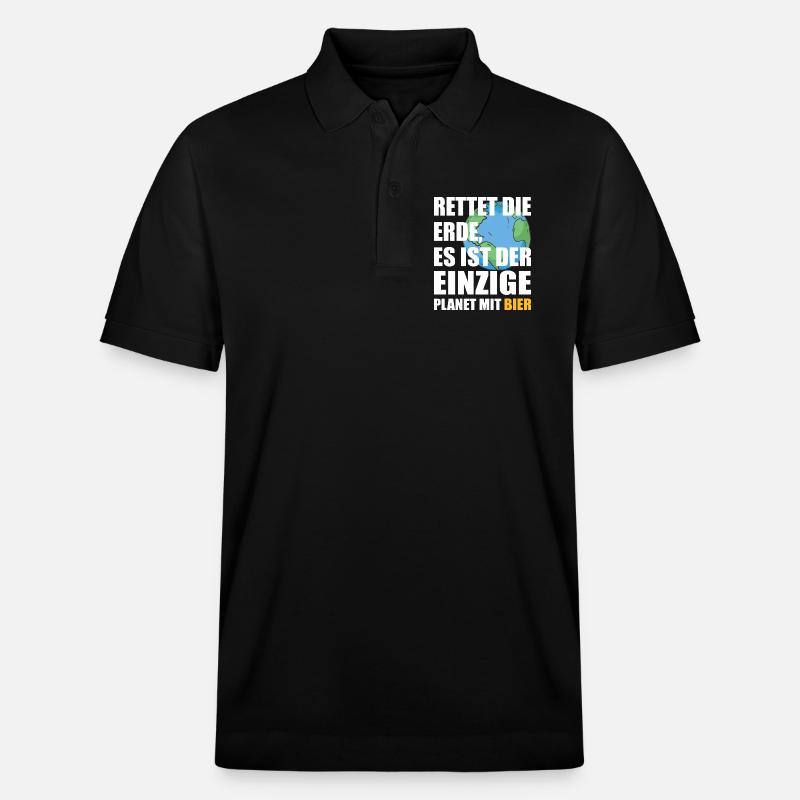 Bier Planet Retten - Stanley/Stella Unisex Bio-Poloshirt PREPSTER - Schwarz