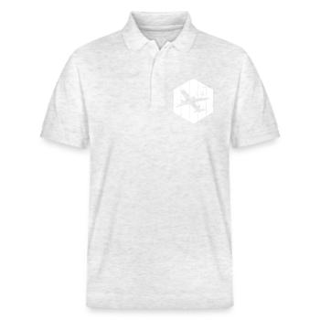 Airplanes Sketch - Stanley/Stella Unisex Organic Polo Shirt PREPSTER - heather white - Front - Roxy (174cm) & Andy (188cm)