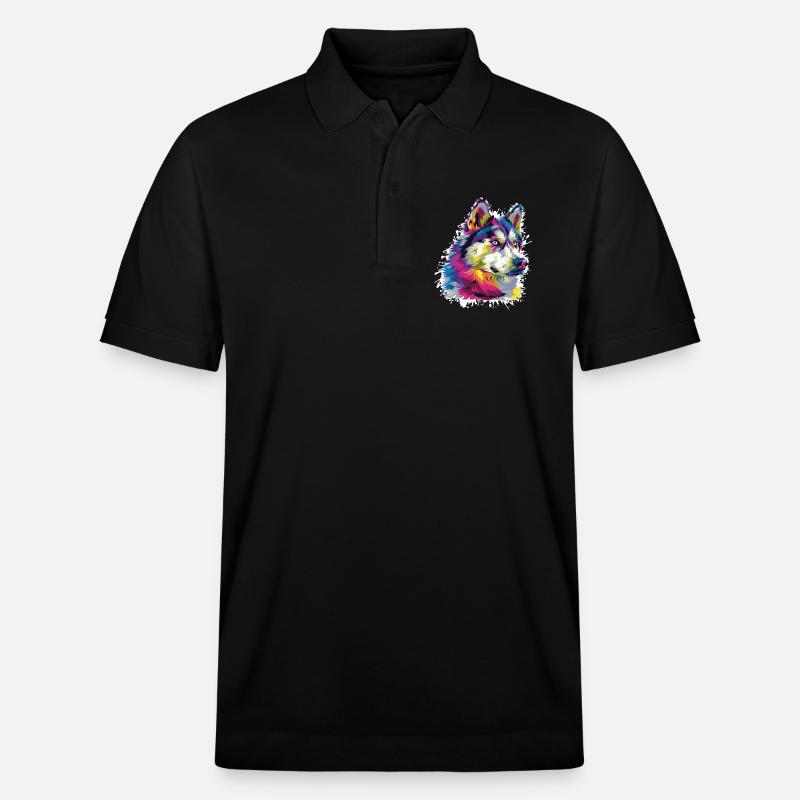 Wolf Tier Art - Stanley/Stella Unisex Bio-Poloshirt PREPSTER - Schwarz