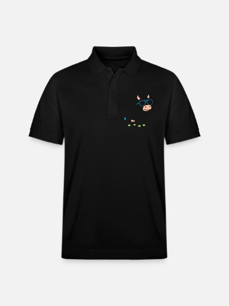 Cool Cow Sunglasses Abstract Vector - Stanley/Stella Unisex Organic Polo Shirt PREPSTER - black