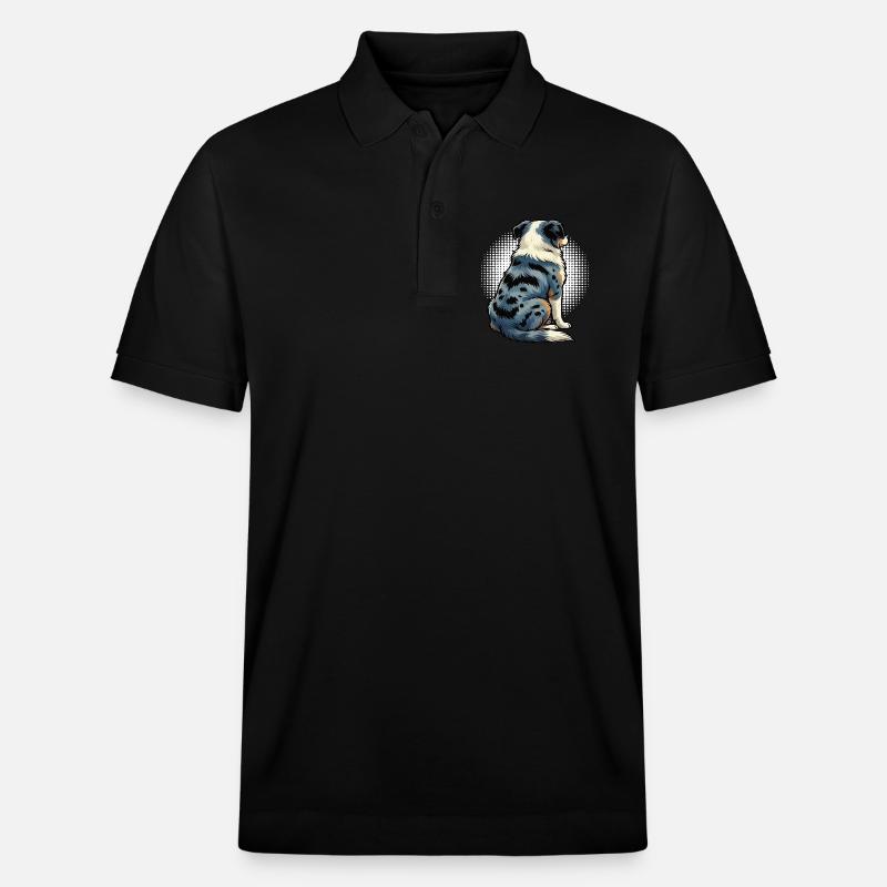Berger australien Aussie Aussie Propriétaires Aussies - Polo PREPSTER bio Stanley/Stella Unisexe - noir