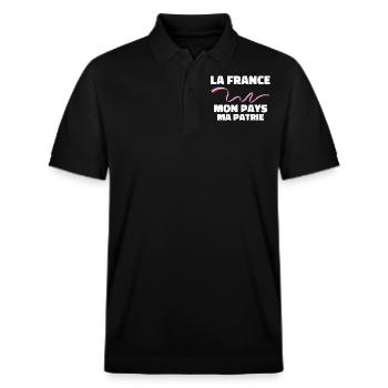 Patriote la france mon pays ma patrie - Polo PREPSTER bio Stanley/Stella Unisexe - noir - Devant - Roxy (174cm) & Andy (188cm)