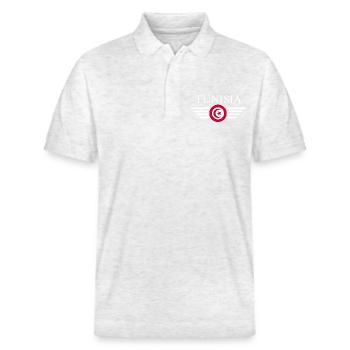 Ich liebe Tunesien, Eleganz Stil Design T-Shirt - Stanley/Stella Unisex Bio-Poloshirt PREPSTER - Weiß meliert - Vorne - Roxy (174cm) & Andy (188cm)