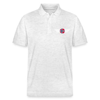 Norway T-Shirt: Nordic Style - Stanley/Stella Unisex Organic Polo Shirt PREPSTER - heather white - Front - Roxy (174cm) & Andy (188cm)