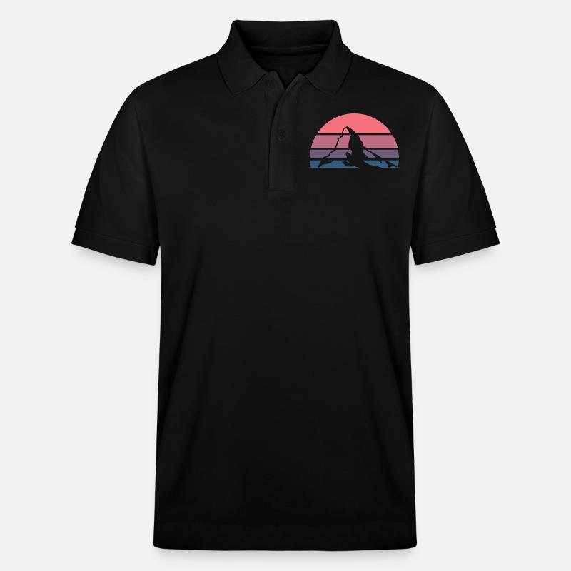 Coucher de soleil Cervin - Polo PREPSTER bio Stanley/Stella Unisexe - noir