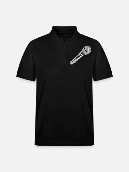 Microphone Hand Drawn - Stanley/Stella Unisex Organic Polo Shirt PREPSTER - black