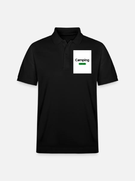 "Camping is my Life" - Stanley/Stella Unisex Organic Polo Shirt PREPSTER - black
