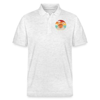 Retro Wheel Hobby Pottery Pro Lover Pottery - Stanley/Stella Unisex Organic Polo Shirt PREPSTER - heather white - Front - Roxy (174cm) & Andy (188cm)