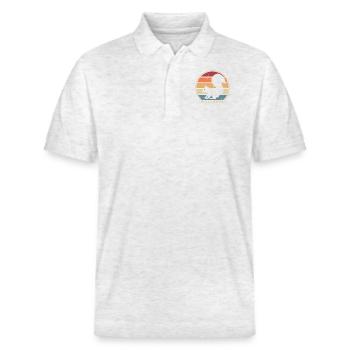 Retro Squirrel Fuchshörnchen Grauhörnchen - Stanley/Stella Unisex Bio-Poloshirt PREPSTER - Weiß meliert - Vorne - Roxy (174cm) & Andy (188cm)